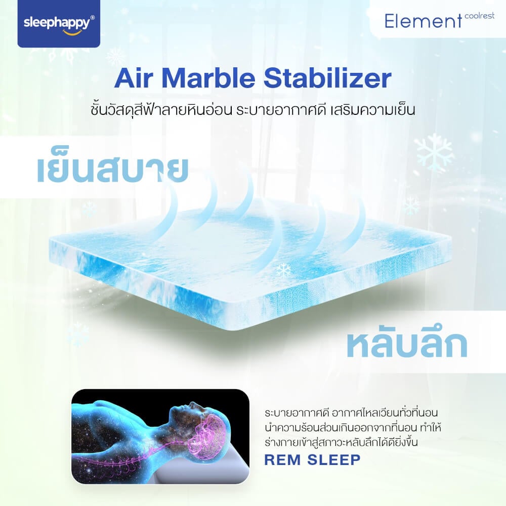 ที่นอนยางพารา 3.5 ฟุต SLEEPHAPPY ELEMENT COOLREST